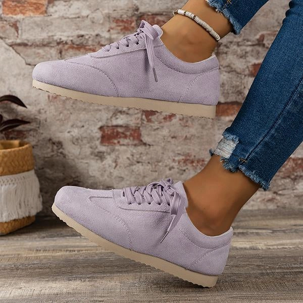 Women's Casual Suede Flat Lace Up Running Shoes 09468307S Running Flats Shoes
