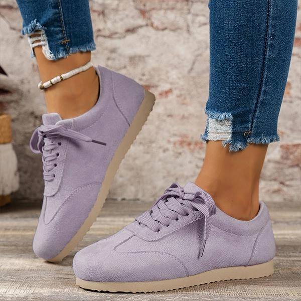 Trending Running Shoes Women's Casual Suede Flat Lace Up Running Shoes 09468307S