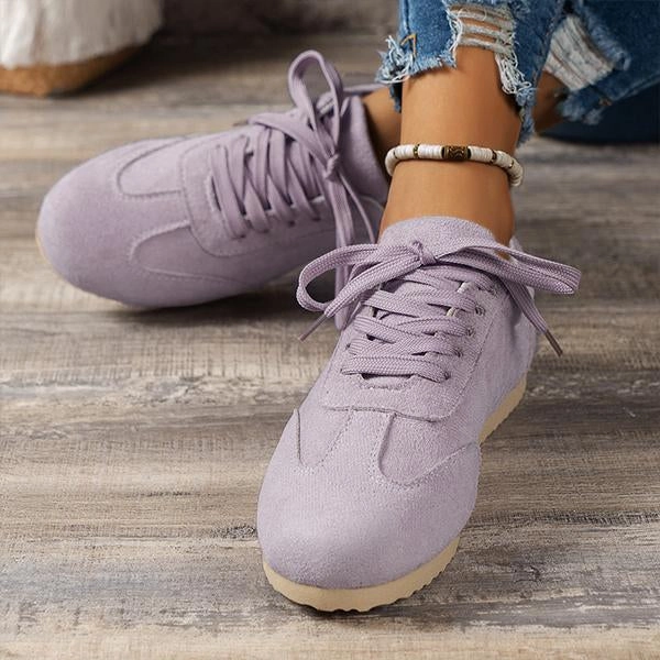 Cascadia Running Shoes Women's Casual Suede Flat Lace Up Running Shoes 09468307S