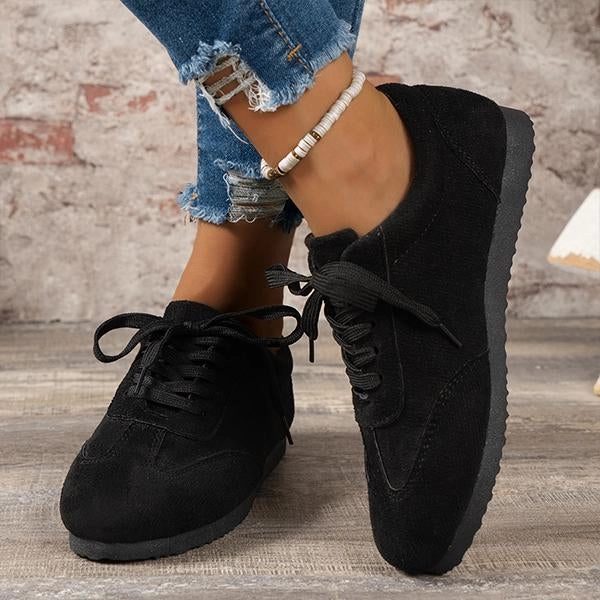 Women's Casual Suede Flat Lace Up Running Shoes 09468307S On Running Shoes Uk