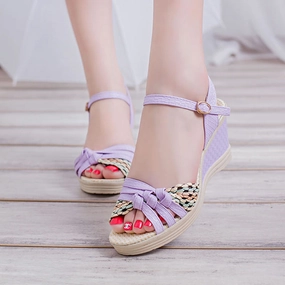 Women Sandals Bohemian Wedge Sandals Summer Women Shoes Comfortable Fashion Woven Shoes Women Beach Sandals Antigua Photos