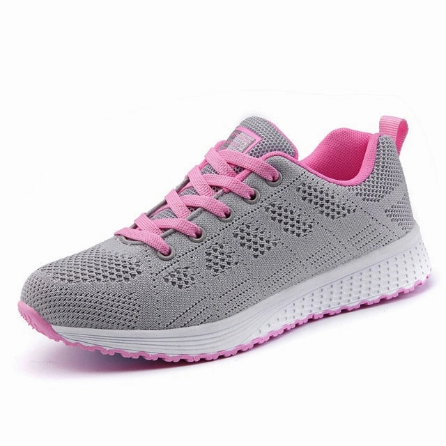 Women Shoes 2019 White Sneakers For Women Breathable Walking Vulcanized Shoes Sport Flyknit Casual Shoes Flat Gym Tenis Feminino Using Clipless Shoes On Flat Pedals