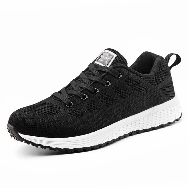 Women Shoes 2019 White Sneakers For Women Breathable Walking Vulcanized Shoes Sport Flyknit Casual Shoes Flat Gym Tenis Feminino Walking Shoes For Feet