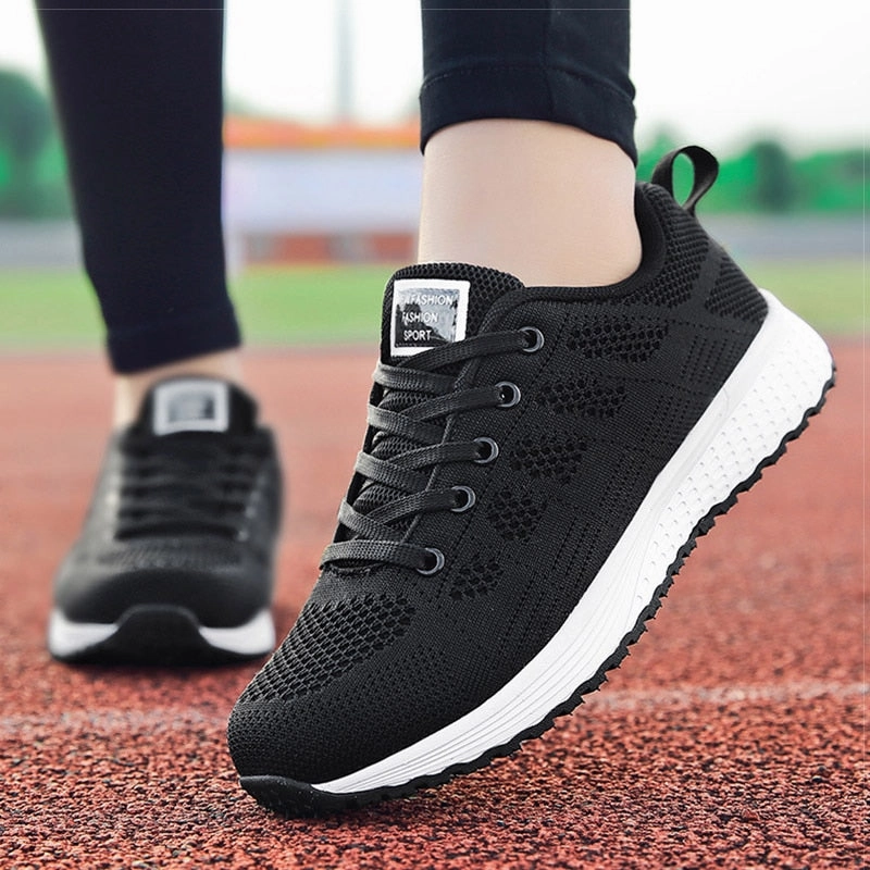 Women Shoes 2019 White Sneakers For Women Breathable Walking Vulcanized Shoes Sport Flyknit Casual Shoes Flat Gym Tenis Feminino Silver Flat Bridal Shoes