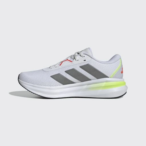 Adidas Pickle Ball Shoes GALAXY 7 RUNNING SHOES - Cloud White / Iron Metallic / Lucid Lemon