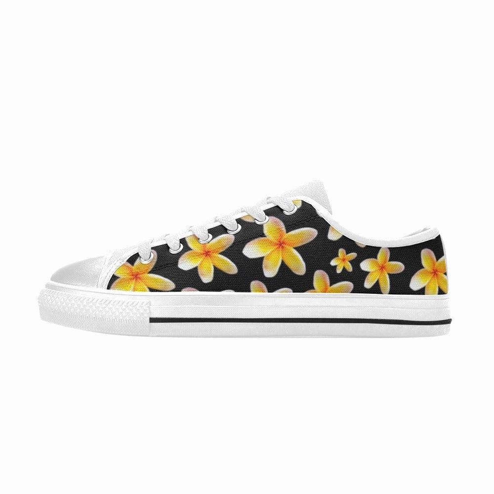 Yellow Frangipanis Black Low Rise Shoes up to size 12 The Best Shoes For Flat Feet