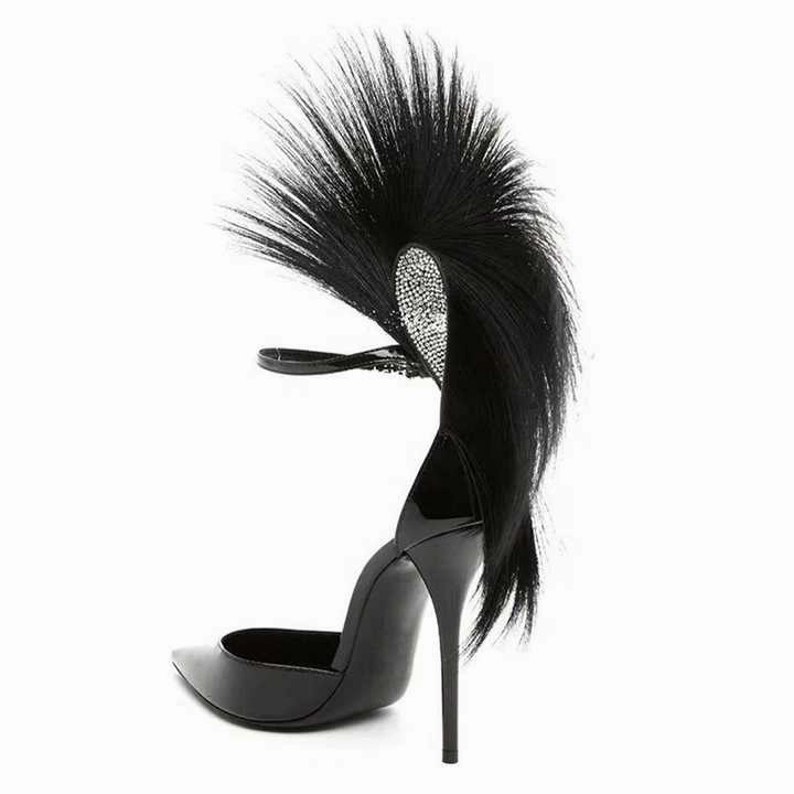Hippie High Heels        High Quality Women's Fur, Feather and Diamond Shoes