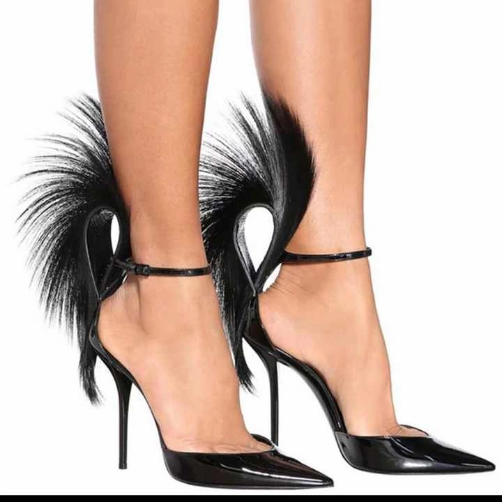 High Heel Shoe Couch        High Quality Women's Fur, Feather and Diamond Shoes