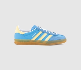 Adidas 404 Day Shoes adidas Gazelle Indoor Trainers Semi Blue Burst Almost Yellow White